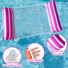 Meegoo Pool Floaties for Adults, Inflatable Rafts and Loungers, Comfy Floating Pool Chair for Pool Parties, Bright Colors and Fun Designs 2 Pack