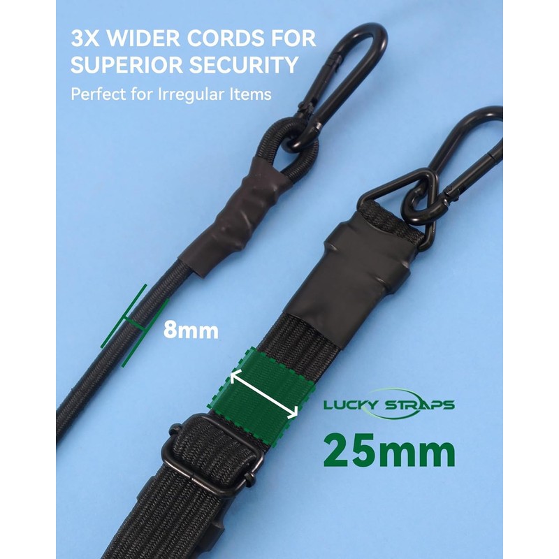80 Inch Adjustable Carabiner Bungee Cords with 190 Lbs Max