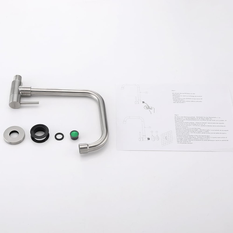 Tondiy Kitchen Tap Wall Mounted for Cold Water, Wall Tap