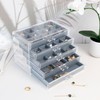 KAMIER Earring Holder Organizer Box with 5 Drawers, Clear Acrylic