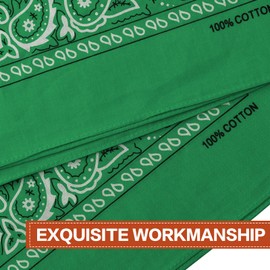 Raylarnia Bandana Multi-Purpose 100% Cotton Headbands for Women, 22 inch Paisley Cowboy Bandanas for Men