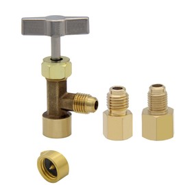 Beduan R134a Can Tap Valves Puncture Style with 1/4" SAE Female and 1/2" Male Adapter Can Bottle Tap Refrigerant Dispenser Refilling Automotive Truck Air Conditioner Systems