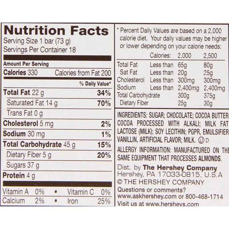 HERSHEY'S Special Dark Chocolate Candy Bars, King Size (Pack of