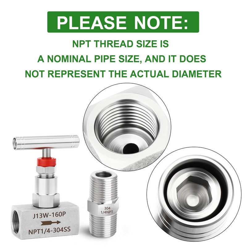 TAISHER 1PCS 304 Stainless Steel High Pressure Straight Needle Valve