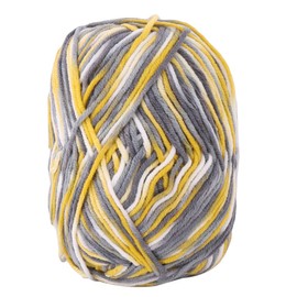 uxcell Cotton Blends Home Handmade Crochet Scarf Gloves Sweater Knitting Yarn Cord 50g Yellow Gray