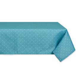 DII Outdoor Tabletop Collection Tonal Lattice, Tablecloth, 60x84, Storm Blue