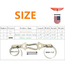 VIYOUVI Flag Pole Holde,Boat Flag Clips,Upgrade Stainless Steel Clip for Flag Pole,The Flagpole Bracket with Hook and Loop is Suitable for Flagpoles Accessories Such As Houses, Car/Boat, Gardens;4PS