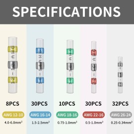 Qizpcer 110pc Waterproof Solder Seal Connectors – Marine Wire Splice Kit