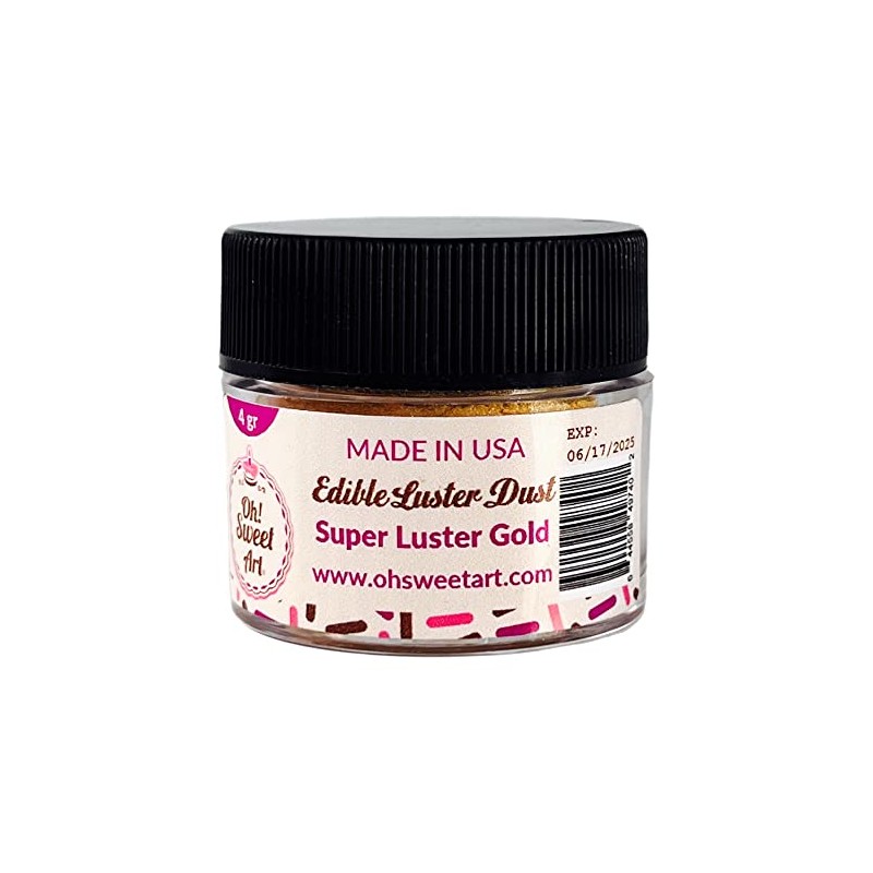 SUPER LUSTER GOLD METALLIC EDIBLE Luster Dust (4 grams each