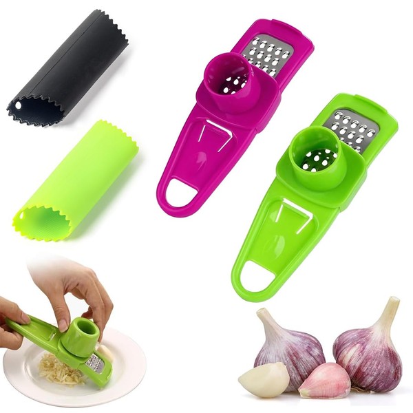 GGUFAY Garlic Press Set of 4 Garlic Chopper Garlic Grater,