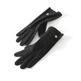 Balakaka Lined Gloves Women's Windproof Cycling Gloves Driving Jogging Skiing Light Gloves Black