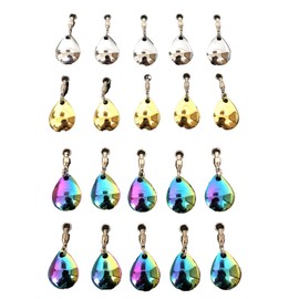 TackleTime Colorado Blade Colorado Leaf Spintail Blade Set (M, 5 Silver, 5 Gold, 10 Auroras (20 cards in total))