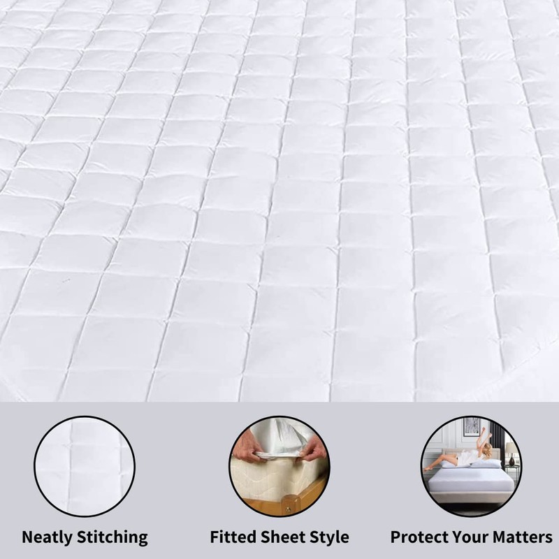 Luxury Quilted Extra Deep Mattress Protector, Hotel Quality Fitted Mattress