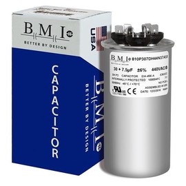 Carrier P291-3074R - 30 + 7.5 uF MFD x 440 VAC BMI Replacement Dual Capacitor Round # C43075R/97F9982
