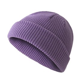 OneChance Knitted Hat for Men and Women, Soft Winter Hat, Warm Beanie Hat, Unisex Knitted Hat for Winter and Autumn, light purple