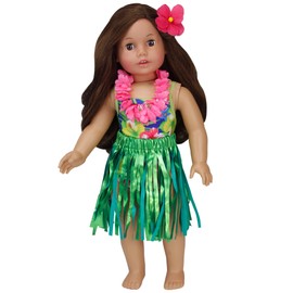 Sophia's 4 Piece Hawaiian Accessories and Floral Bathing Suit Set for 18'' Dolls, Multicolor