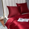 Gezu Duvet Cover 200 x 200 cm, Satin Bordeaux Red