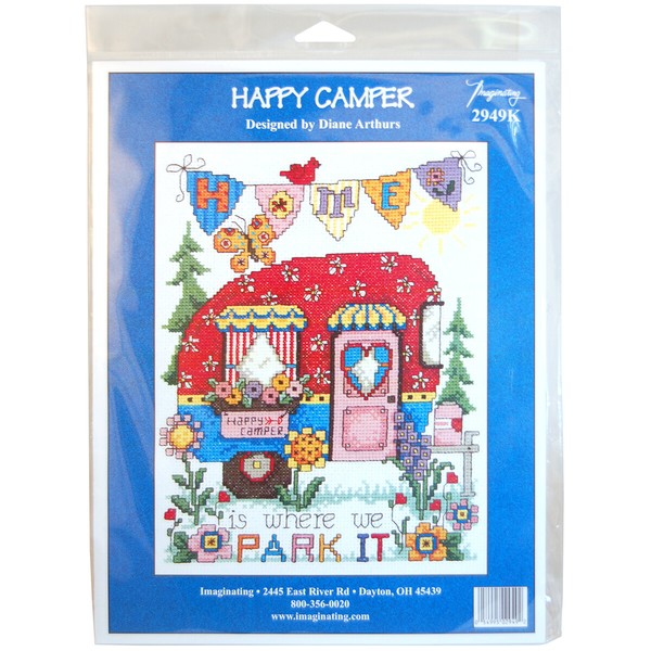 M & R Technologies Happy Camper Counted Cross Stitch Kit-6.75"X8.75