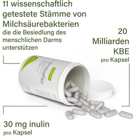 Nupure® Probaflor – 20 Billion CFU, 11 Probiotic Strains, Inulin & Lactobacillus Salivarius SP2, 110 Vegan Enteric-Coated Capsules, Gluten & Lactose-Free