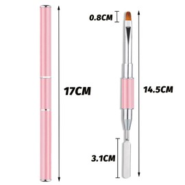 vgggrd Nagel Pinseln Gel Dual UV Poly Gel Nail Brush, Gel Pinsel für Nägel, UV Acryl Nagel Pinsel für Salon Hause DIY, Färbung rod maniküre Nagel Werkzeug(Rosa)