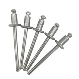 Pack of 100 Blind Rivets 4.0 x 6 mm Dome Head Open Type DIN 7337 Aluminium Rivet and Steel Mandrel Pop Rivets (100, 4.0 x 6 mm)