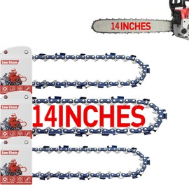 FuGuiB 14 Inch Saw Chains, Pack of 3, 35 cm, 1.1 mm, 3/8 Inch LP 50TG Chains for Chainsaws, Interchangeable Chainsaw Chain, Applies to Stihl 017, MS170, MS171, MS192, MS192T, MSE140, MSE170