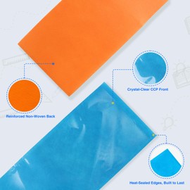 Nameplate Pocket, Name Tag Pockets for Desks, 13.8" x 4.7" Non-Woven Fabric Adhesive Clear Nametag Sleeves Covers for Student Desks, Classroom Suppliers (25 PCS)