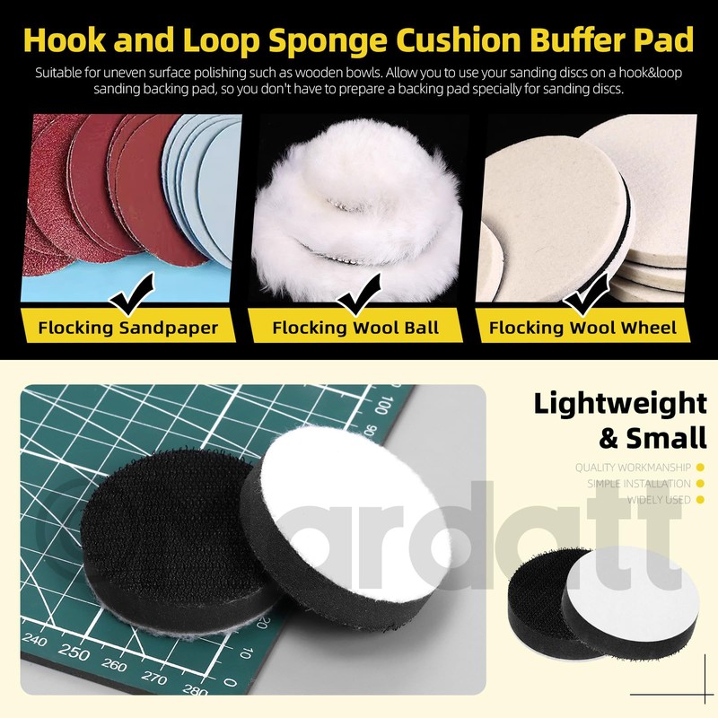 Mardatt 5Pcs 2" Foam Buffering Pad Soft Density Foam Interface