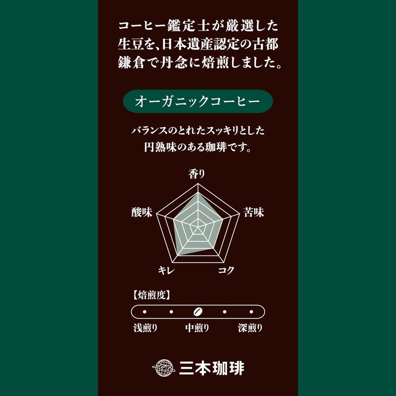 Sanbon Coffee, Roasted Kamakura Coffee, Organic Coffee, 2.2 oz (64