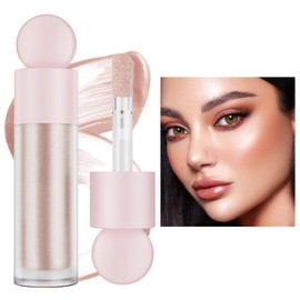 Liquid Highlighter Natural Glow für Gesicht und Körper, Feuchtigkeitsspendend Highlighter für Langanhaltenden Schimmer, Contouring stick mit Kissen Applikator (#3 Roségold, 7.5 ml)