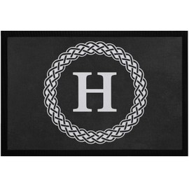 SpecialMe® Doormat Initial Letter Monogram Door Mat Family Married Couples Non-Slip & Washable White 60 x 40 cm