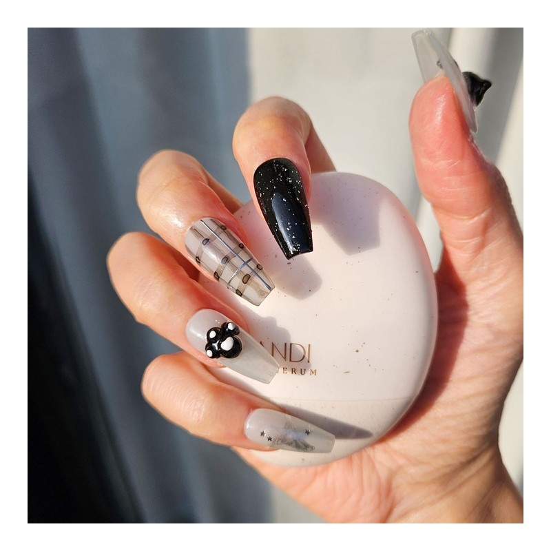 Black Cat Handmade Nail Tips - Natural / 검은 고양이
