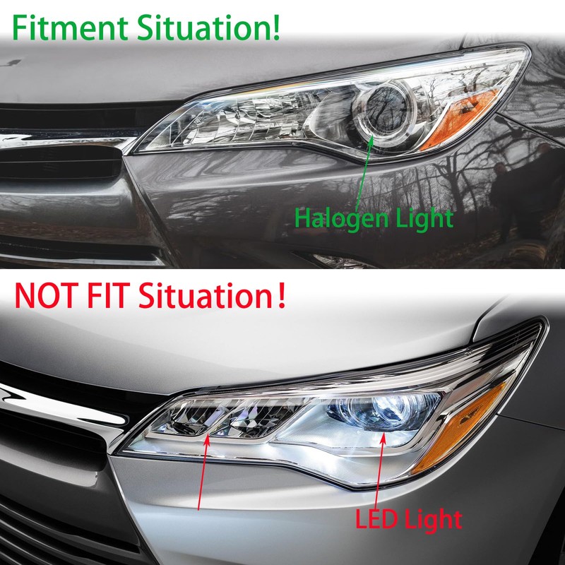 Pair Headlight Assembly Set For 2015 2016 2017 Toyota Camry