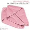 ELEXACARE Hair Turban, Turban Towel with Button (2 Pieces Pink/Rose),