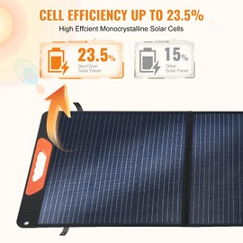 100W Foldable Solar Panel - Charger for Power Stations | Monocrystalline 23.5% High Efficiency QC3.0 USB-A/USB-C Output | IP65 Waterproof | Portable for Camping, RV, Emergency Blackout