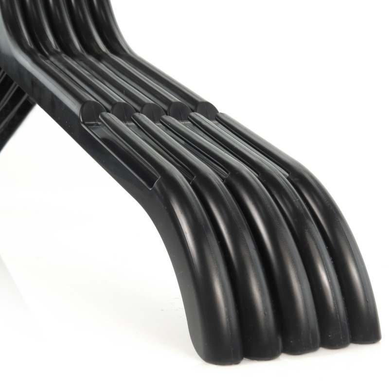 HANGERWORLD 15 Pack Strong Black Plastic Garment Coat Hangers for
