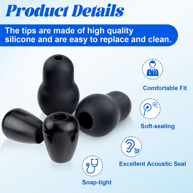 STSTR 8Pcs Silicone Stethoscope Ear Tips Replacement Compatible with Littmann