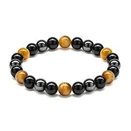 EUMENIDES Tigerauge Armband, Tigerauge und Obsidian Magnetarmband, QUALIT?T DER KLASSE A6/8/10MMSonnenschein, Selbstbewusstsein, Angstl?sen (Goldenes Tigerauge-Armband(KLASSE A)8MM,7,48 Zoll)