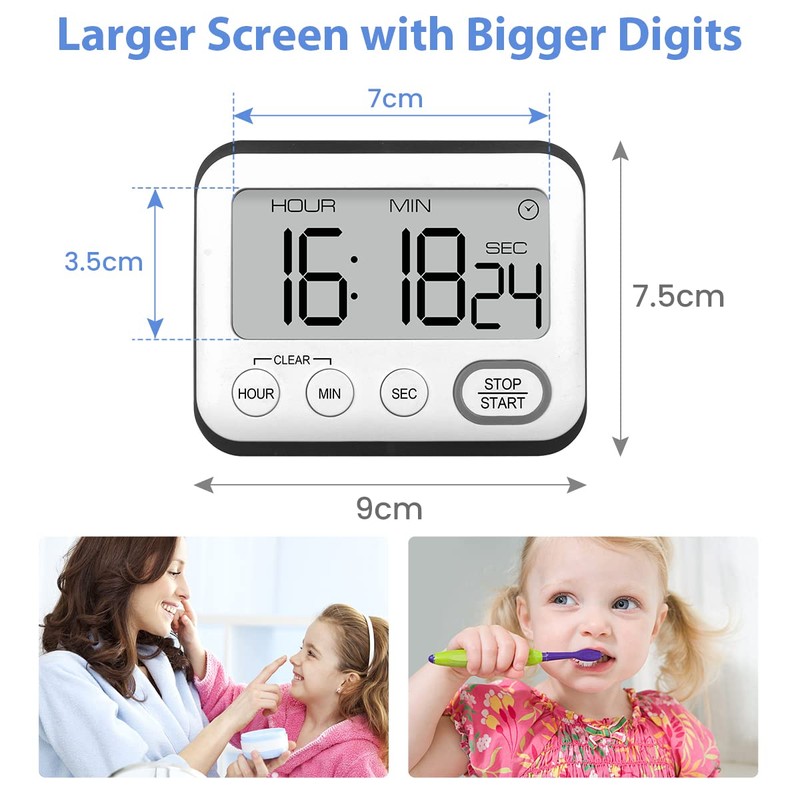 Digital Kitchen Timer Multifunctional, Cooking Timers Magnetic Countdown Countup Timer