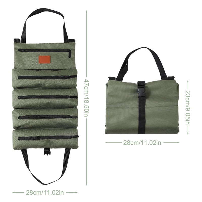 Roll Up Tool Pouch Multi-Purpose Canvas Wrench Roll Up Bag,