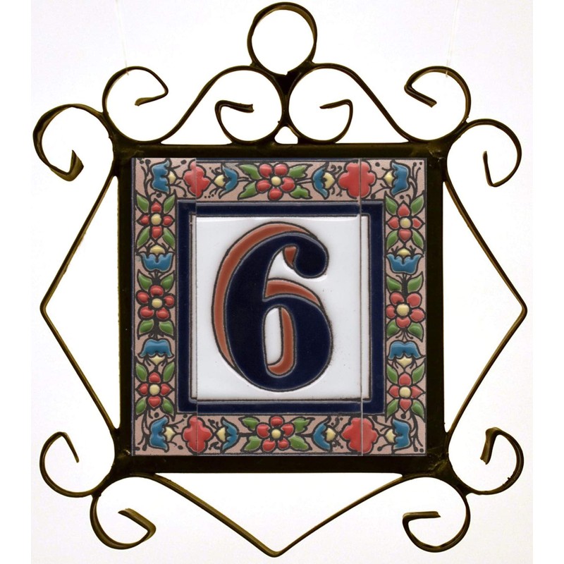 House Numbers Ceramic Tile Numbers and Letters Red Blue Green