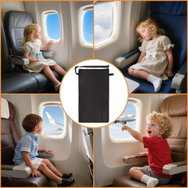 Viiotu Toddler Airplane Seat Extender, Portable Toddler Bed with Side Pocket, Light Seat Extender Airplane for Kids Travel 79x44CM (Balck, 79X44cm)