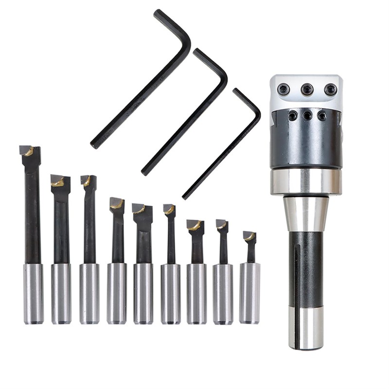 findmall 9pcs 2" Boring Head R8 Shank Boring Tool Set