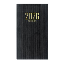 Moonlight Miles 2026 Pocket Diary A6 Week to View Small Slim Diary Full Year Agenda 2026 Weekly Planner Organiser Appointment Work Academic Diary (Black)