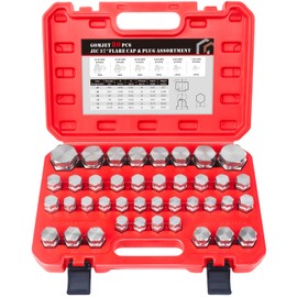 GOMJET 80 PC JIC Master Industrial Hydraulic Cap and Plug Hose Tube and Pipe Fitting Kit Cap and Plug Kit Precision Threading in 37° Dash Sizes 4 6 8 10 12 16