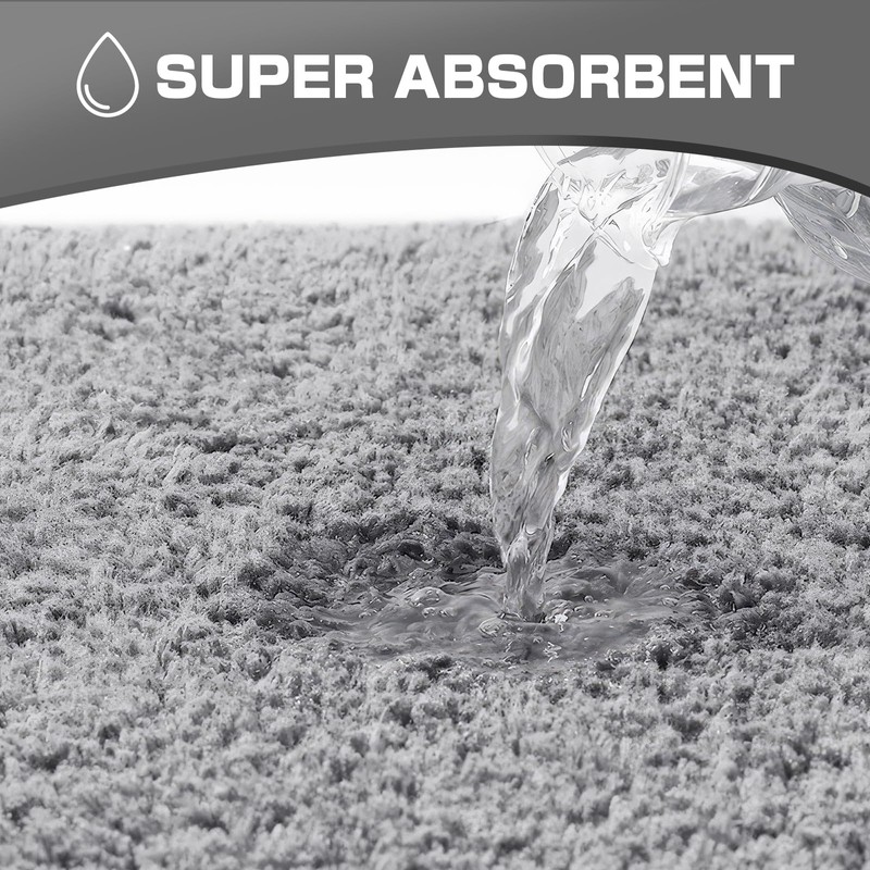 wyewye Microfibre Bath Mat, 2cm Super Thick Bath Rug, Super