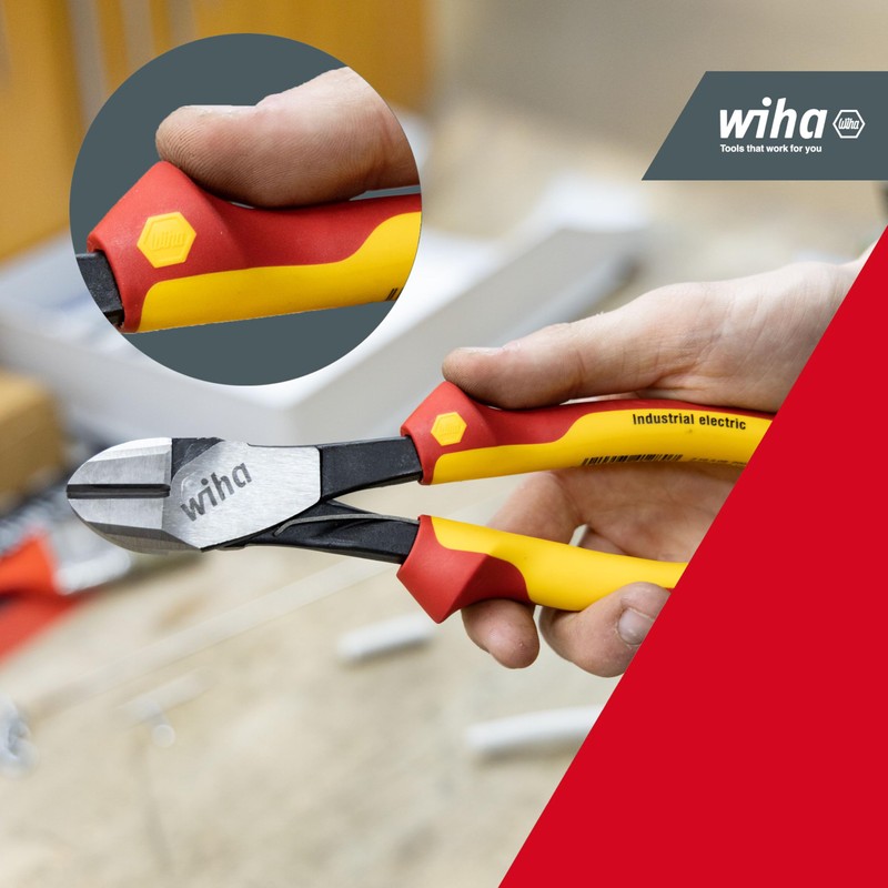 Wiha VDE Industrial Electric Side Cutters with DynamicJoint® 160 mm