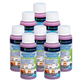 Eco Strong RV Camper Holding Tank Treatment | Powerful Bioactive Odor Destroyer with Black Water Waste Digesting Enzymes [8 Concentrated 2oz Shots - Citrus]