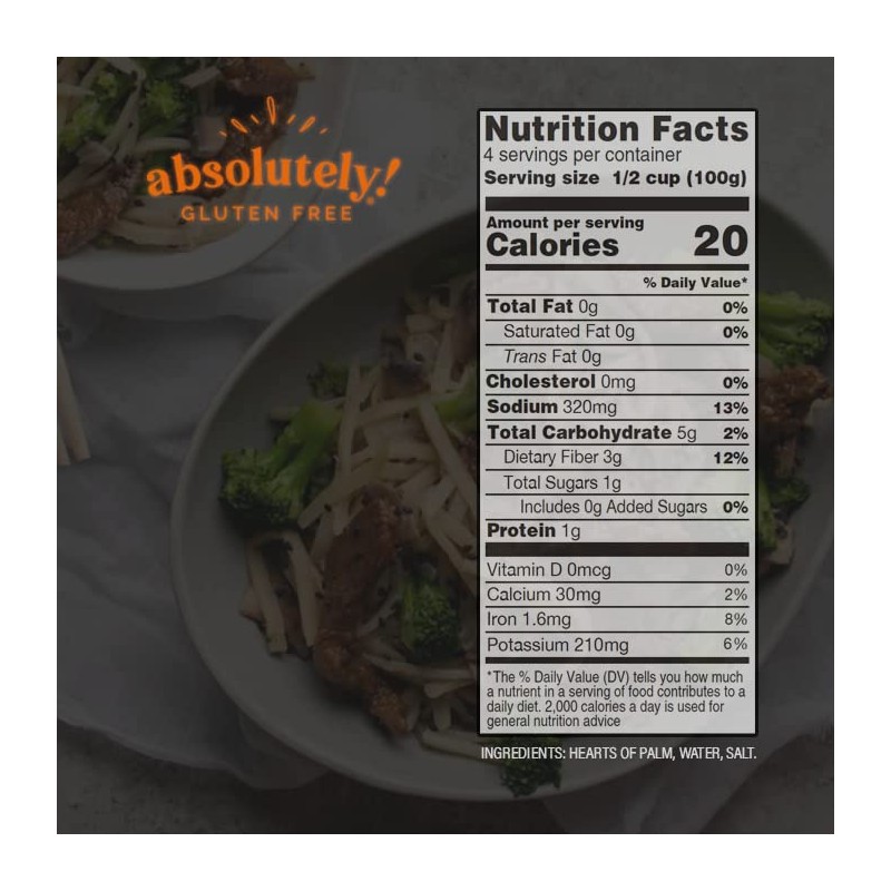 Absolutely Gluten Free Grain Fee Hearts of Palm Spaghetti 14oz