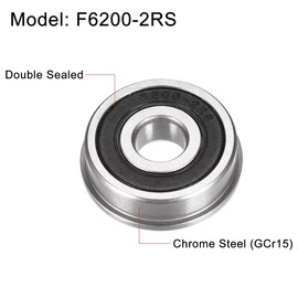 sourcing map F6200-2RS Flanged Ball Bearing 10x30x9mm Double Sealed Chrome Steel Bearings 2pcs